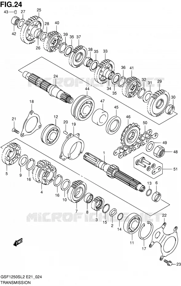 TRANSMISSION Suzuki MOTO 1250 BANDIT 2012  GSF1250SL2(E24)