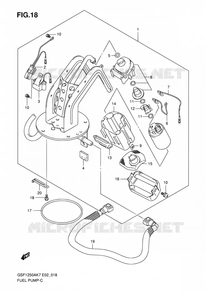 POMPE A ESSENCE Suzuki MOTO 1250 BANDIT 2008  GSF1250SA K8 (E02,E19,E24,E37)