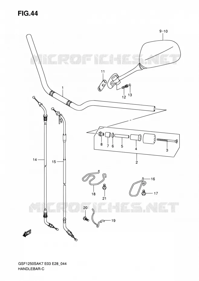 GUIDON Suzuki MOTO 1250 BANDIT 2009  GSF1250SA K9 (E03,E28,E33)