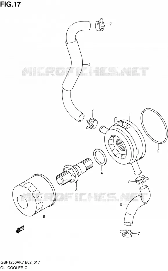 RADIATEUR D'HUILE Suzuki MOTO 1250 BANDIT 2010  GSF1250SA L0 (E02,E19,E24,E37)