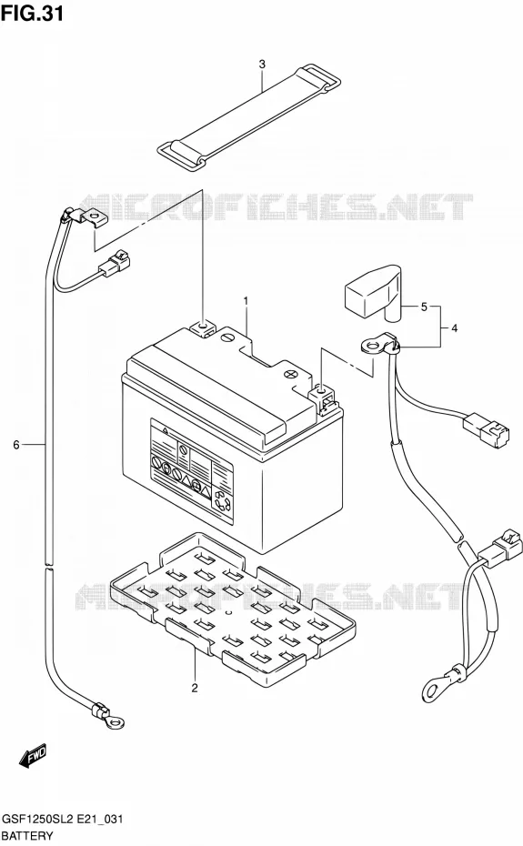 BATTERIE (GSF1250SAL2 E21) Suzuki MOTO 1250 BANDIT 2012  GSF1250SAL2(E21)