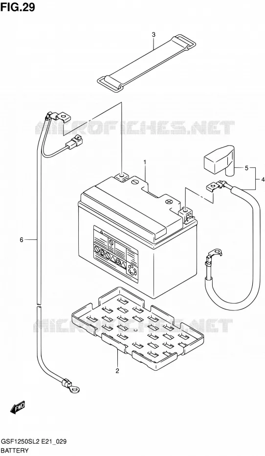 BATTERIE (GSF1250SL2 E21) Suzuki MOTO 1250 BANDIT 2012  GSF1250SAL2(E21)