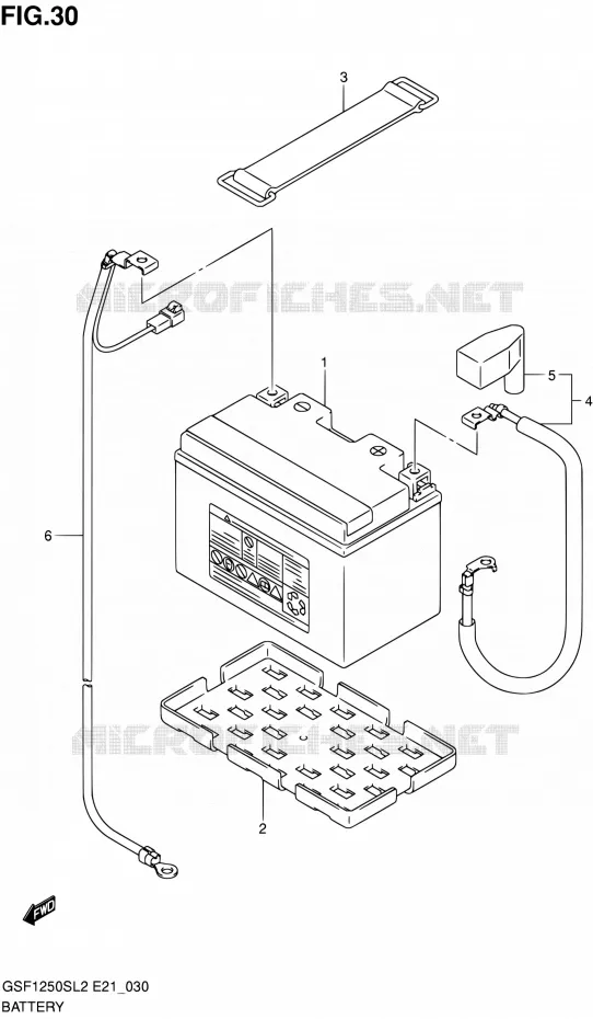 BATTERIE (GSF1250SL2 E24) Suzuki MOTO 1250 BANDIT 2012  GSF1250SAL2(E21)