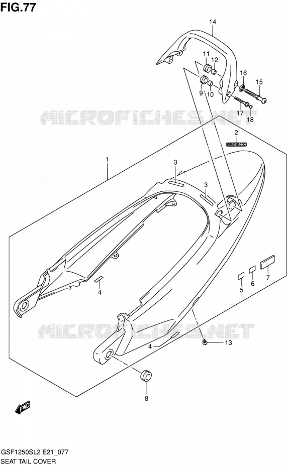CARENAGES ARRIERE Suzuki MOTO 1250 BANDIT 2012  GSF1250SAL2(E21)