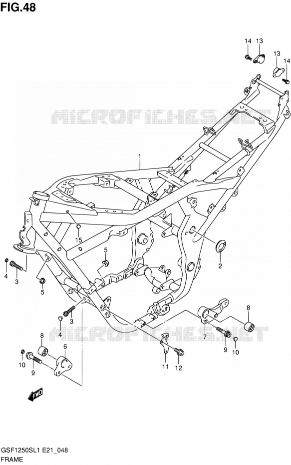 CADRE Suzuki MOTO 1250 BANDIT 2011  GSF1250SAL1(E24)