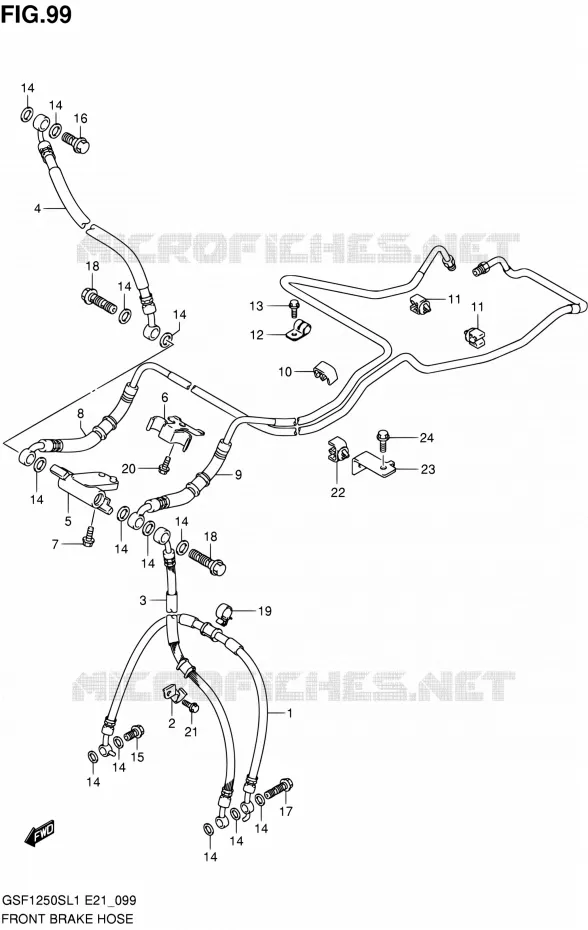 DURITE DE FREIN AVANT (GSF1250SL1 E24) Suzuki MOTO 1250 BANDIT 2011  GSF1250SAL1(E24)