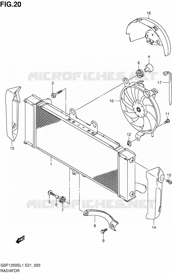 RADIATEUR Suzuki MOTO 1250 BANDIT 2011  GSF1250SAL1(E24)