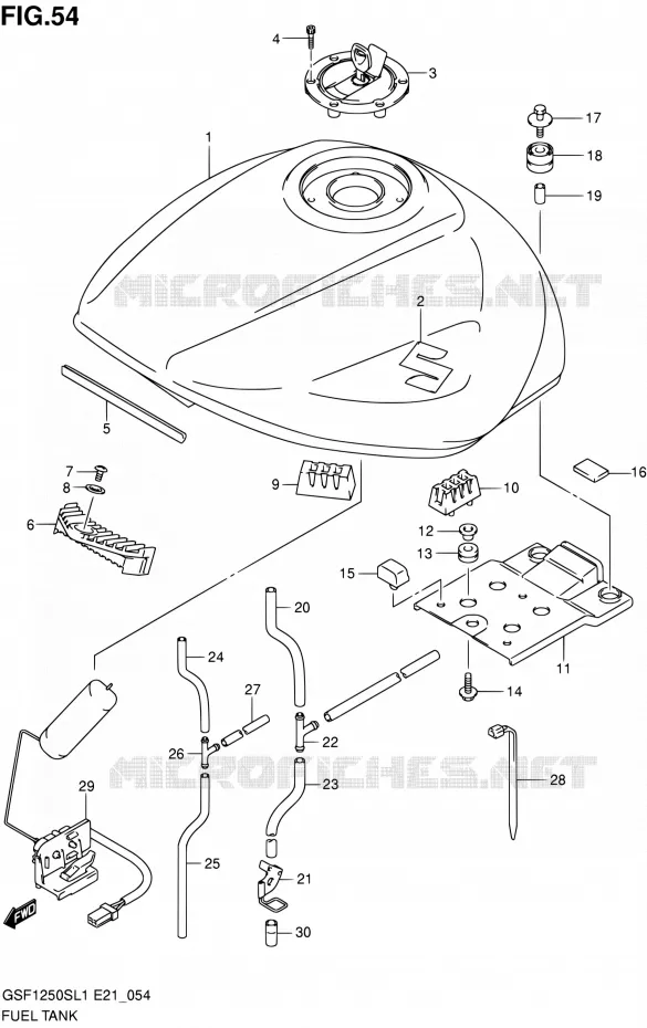 RESERVOIR D'ESSENCE (GSF1250SAL1 E24) Suzuki MOTO 1250 BANDIT 2011  GSF1250SAL1(E24)