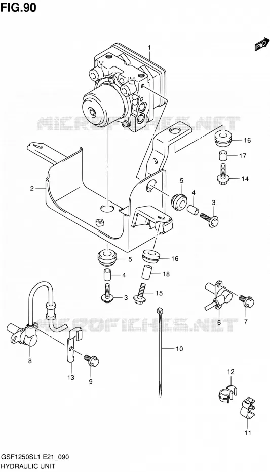 SYSTÈME ABS (GSF1250SAL1 E21) Suzuki MOTO 1250 BANDIT 2011  GSF1250SAL1(E24)
