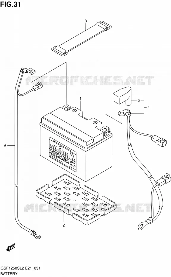 BATTERIE (GSF1250SAL2 E21) Suzuki MOTO 1250 BANDIT 2012  GSF1250SAL2(E24)