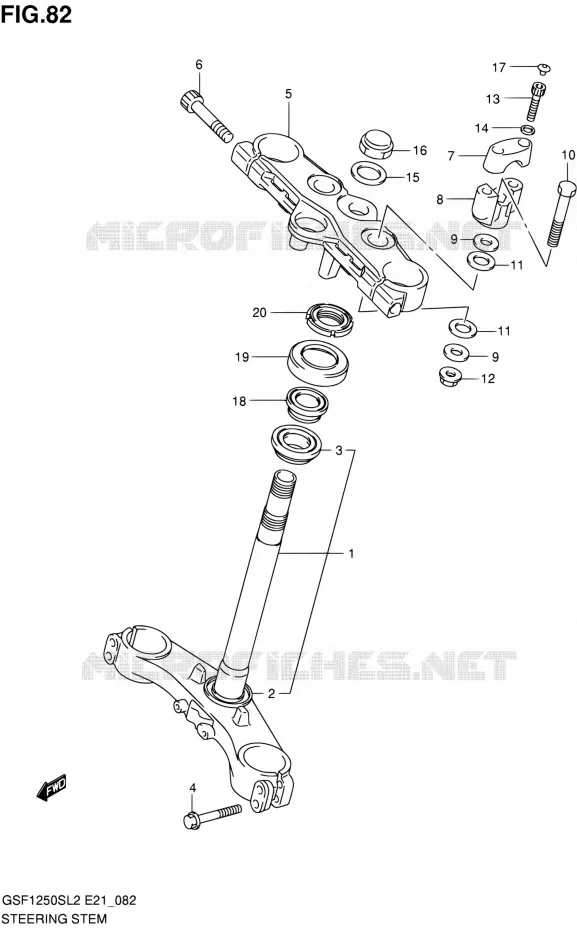 COLONNE DE DIRECTION Suzuki MOTO 1250 BANDIT 2012  GSF1250SAL2(E24)
