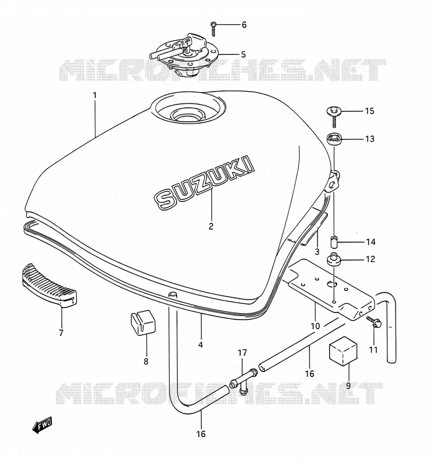 RESERVOIR D'ESSENCE Suzuki MOTO 400 BANDIT 1991  GSF400 M (E03,E28,E33)