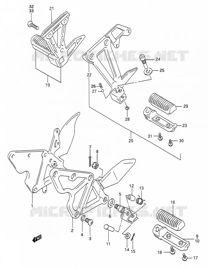REPOSE PIED Suzuki MOTO 400 BANDIT 1992  GSF400 N (E03,E28,E33)