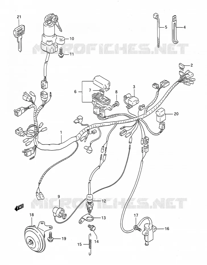 FAISCEAU ELECTRIQUE Suzuki MOTO 400 BANDIT 1993  GSF400 P (E03,E28,E33)