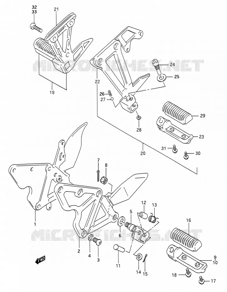 REPOSE PIED Suzuki MOTO 400 BANDIT 1993  GSF400 P (E03,E28,E33)