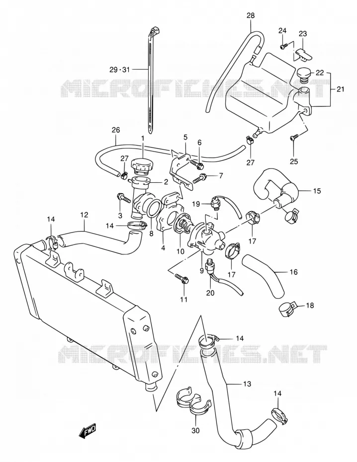 DURITE DE RADIATEUR Suzuki MOTO 400 BANDIT 1997  GSF400VV