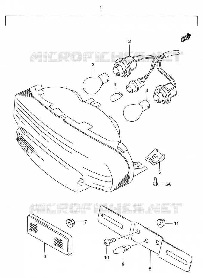 ENSEMBLE FEU ARRIERE Suzuki MOTO 400 BANDIT 1997  GSF400VV