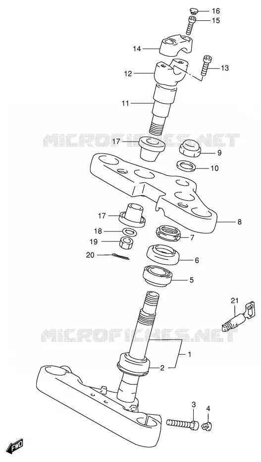 COLONNE DE DIRECTION (MODELE S) Suzuki MOTO 600 INTRUDER 1996  VS600GLFT(E2)
