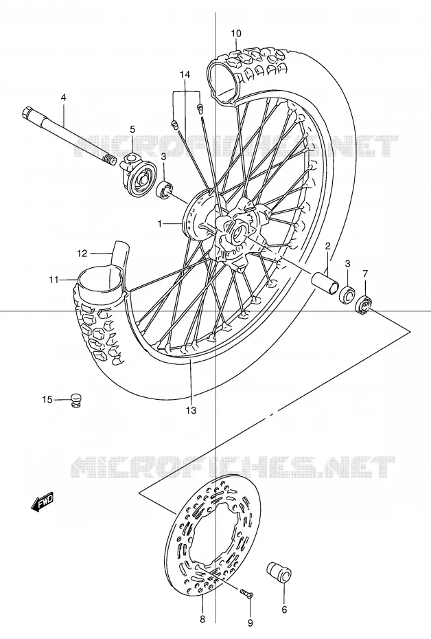 ROUE AVANT Suzuki MOTO 250 DR 2000  DR250RY(E24)