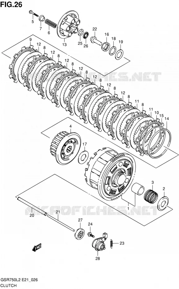 EMBRAYAGE Suzuki MOTO 750 GSR 2012  GSR750L2(E24)