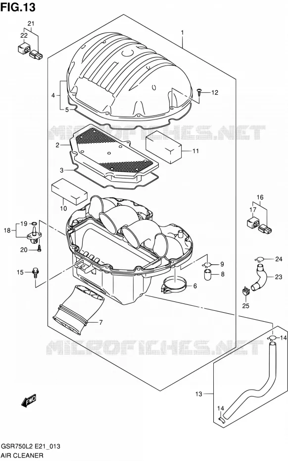 FILTRE A AIR Suzuki MOTO 750 GSR 2012  GSR750L2(E24)