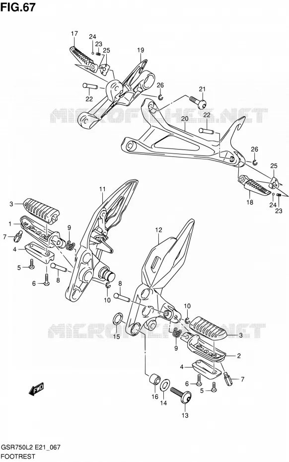 REPOSE PIED Suzuki MOTO 750 GSR 2012  GSR750L2(E24)