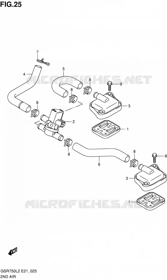SYSTEME RECYCLAGE GAZ ECHAPPEMENT Suzuki MOTO 750 GSR 2012  GSR750L2(E24)