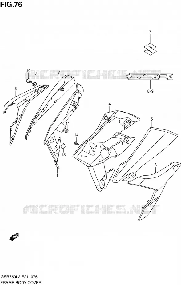 CARENAGES Suzuki MOTO 750 GSR 2012  GSR750AL2(E24)