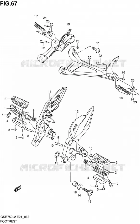 REPOSE PIED Suzuki MOTO 750 GSR 2012  GSR750AL2(E24)