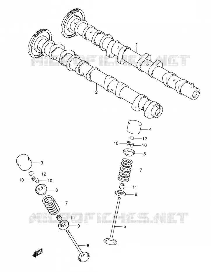 ARBRE A CAMES - VALVE Suzuki MOTO 1000 GSX-R 2004  GSX-R1000K4(E02,E19,E24,E37)