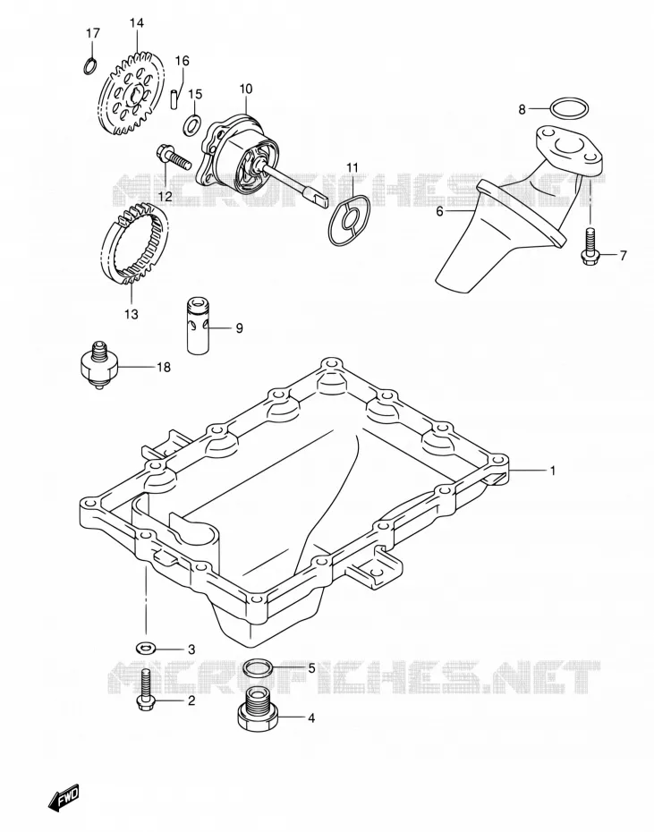 CARTER INFERIEUR - POMPE A HUILE Suzuki MOTO 1000 GSX-R 2004  GSX-R1000K4(E02,E19,E24,E37)