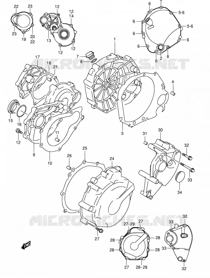 CARTER Suzuki MOTO 1000 GSX-R 2004  GSX-R1000K4(E02,E19,E24,E37)