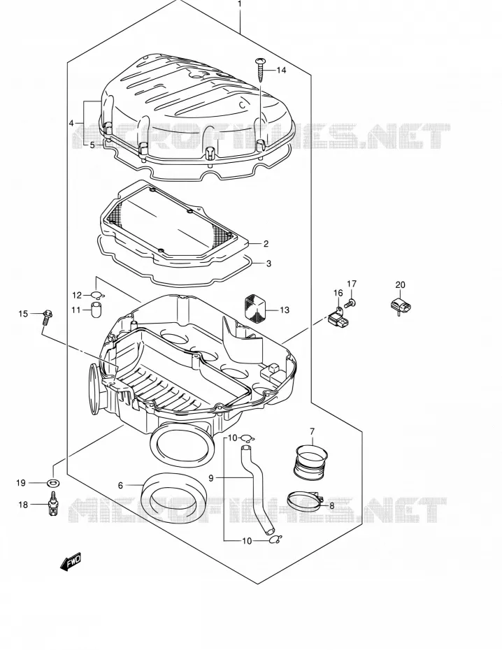 FILTRE A AIR Suzuki MOTO 1000 GSX-R 2004  GSX-R1000K4(E02,E19,E24,E37)
