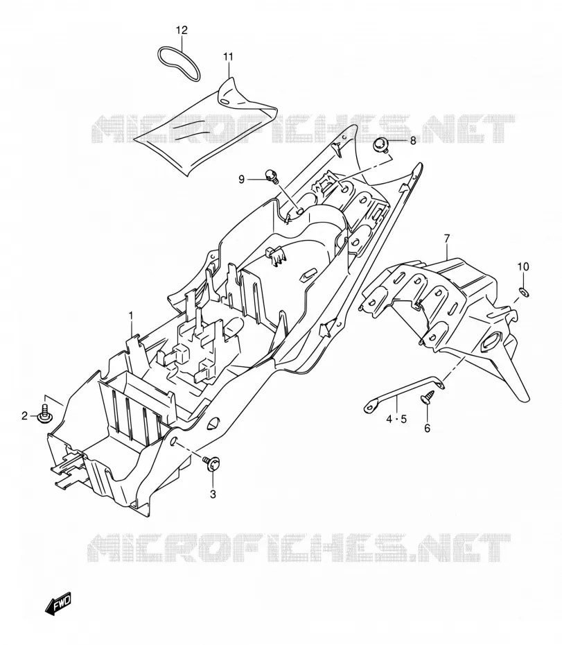 GARDE BOUE ARRIERE Suzuki MOTO 1000 GSX-R 2004  GSX-R1000K4(E02,E19,E24,E37)
