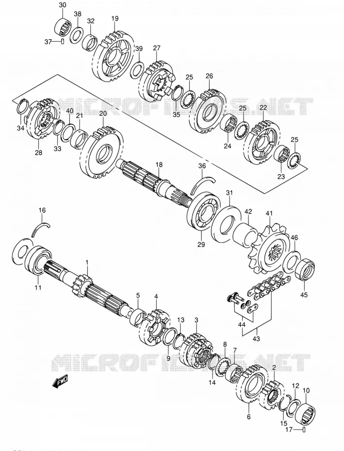 TRANSMISSION Suzuki MOTO 1000 GSX-R 2004  GSX-R1000K4(E02,E19,E24,E37)