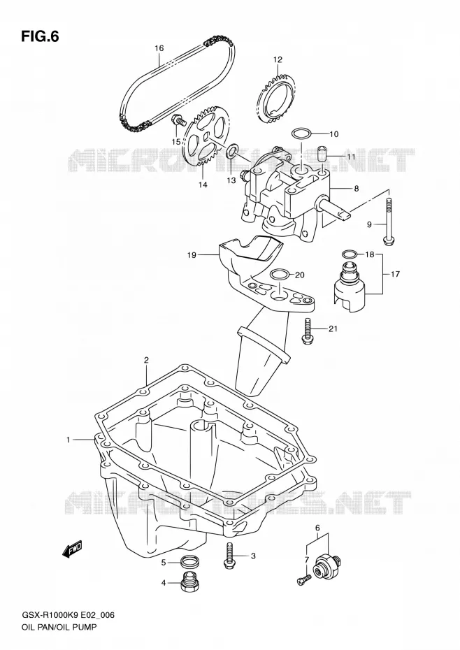 CARTER INFERIEUR - POMPE A HUILE Suzuki MOTO 1000 GSX-R 2009  GSX-R1000 K9 (E02,E14,E19,E24)