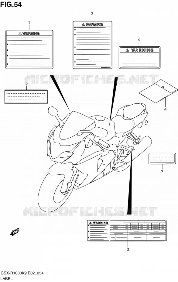 ETIQUETTE Suzuki MOTO 1000 GSX-R 2009  GSX-R1000 K9 (E02,E14,E19,E24)