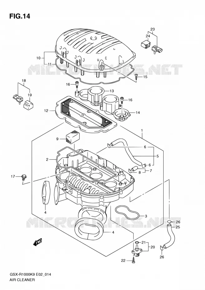 FILTRE A AIR Suzuki MOTO 1000 GSX-R 2009  GSX-R1000 K9 (E02,E14,E19,E24)