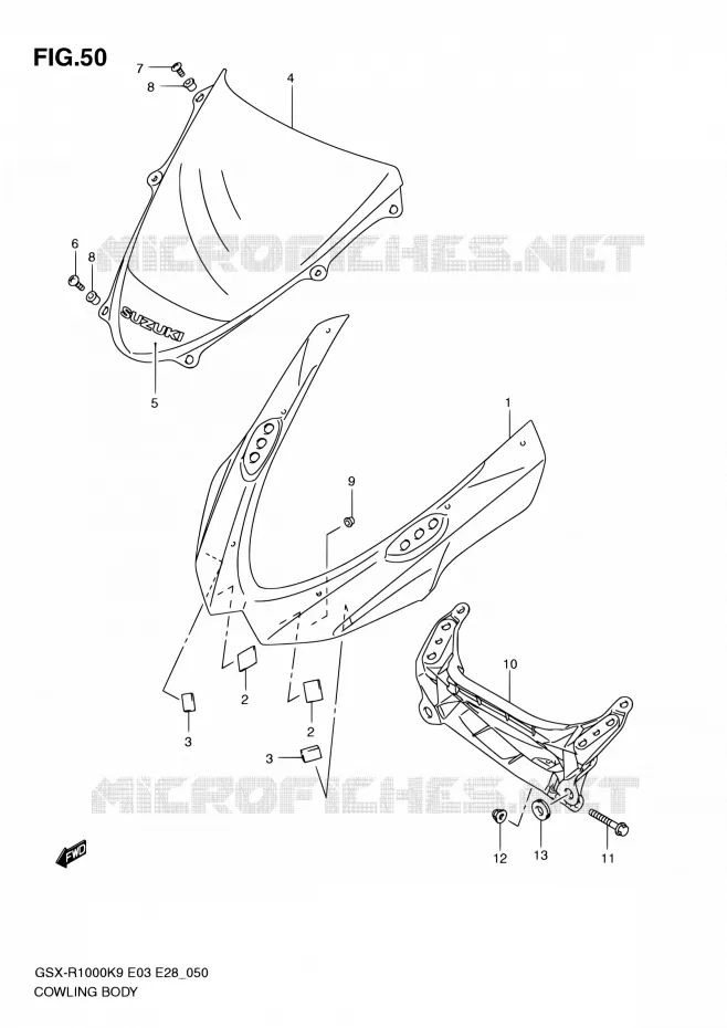 CARENAGES - ETIQUETTES (MODEL K9) Suzuki MOTO 1000 GSX-R 2009  GSX-R1000 K9 (E03,E28,E33)