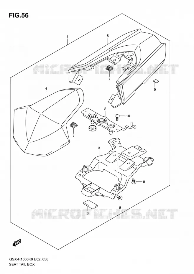 CAPOT DE SELLE Suzuki MOTO 1000 GSX-R 2010  GSX-R1000 L0 (E02,E14,E19,E24,E51,P37)