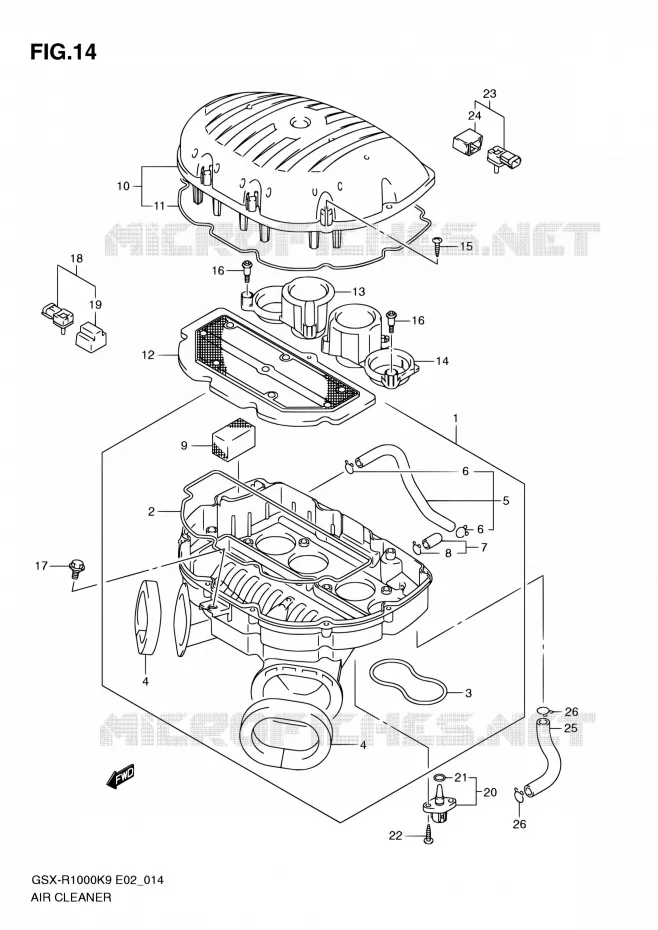 FILTRE A AIR Suzuki MOTO 1000 GSX-R 2010  GSX-R1000 L0 (E02,E14,E19,E24,E51,P37)