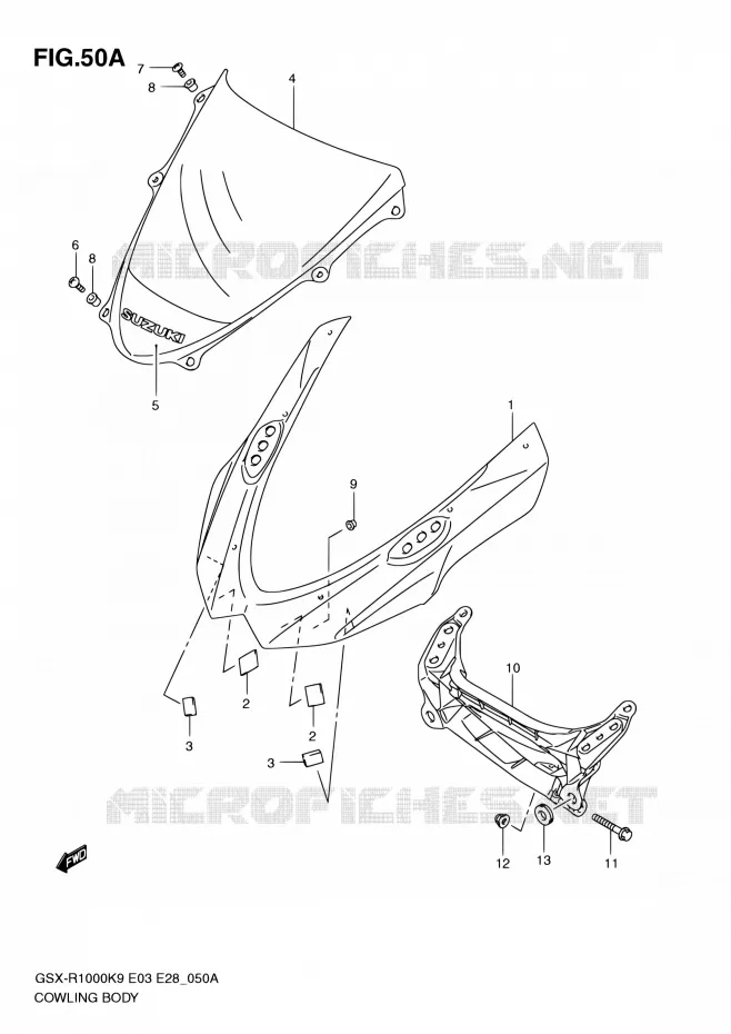 CARENAGES - ETIQUETTES (MODEL L0) Suzuki MOTO 1000 GSX-R 2010  GSX-R1000 L0/GSX-R1000Z L0 (E03,E28,E33)