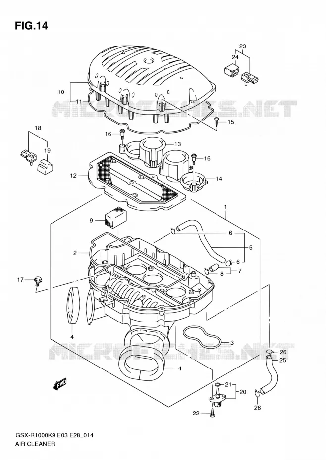 FILTRE A AIR Suzuki MOTO 1000 GSX-R 2010  GSX-R1000 L0/GSX-R1000Z L0 (E03,E28,E33)