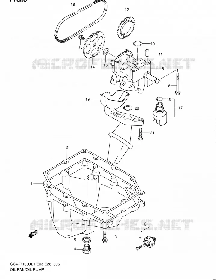 CARTER INFERIEUR - POMPE A HUILE Suzuki MOTO 1000 GSX-R 2011  GSX-R1000 L1 (E03,E28,E33)