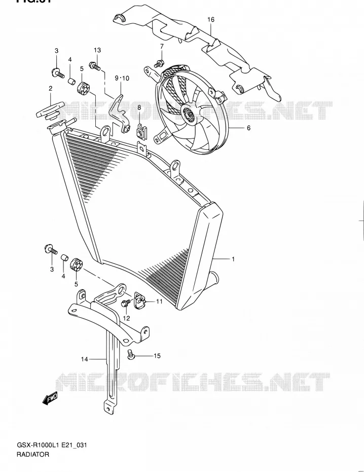 RADIATEUR Suzuki MOTO 1000 GSX-R 2011  GSX-R1000L1(E14)