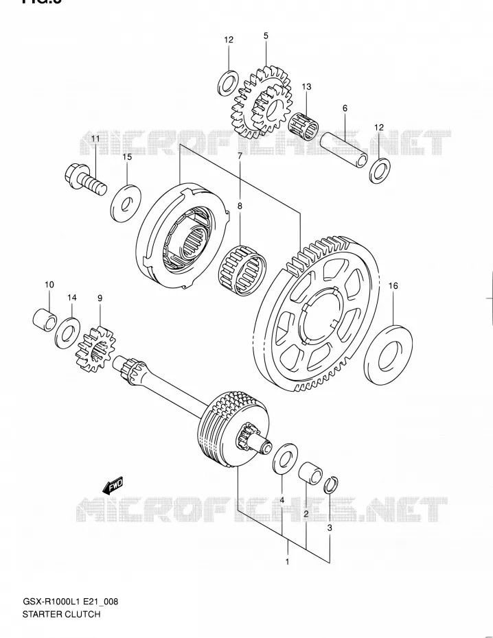 ROUE LIBRE DE DEMARREUR Suzuki MOTO 1000 GSX-R 2011  GSX-R1000L1(E14)
