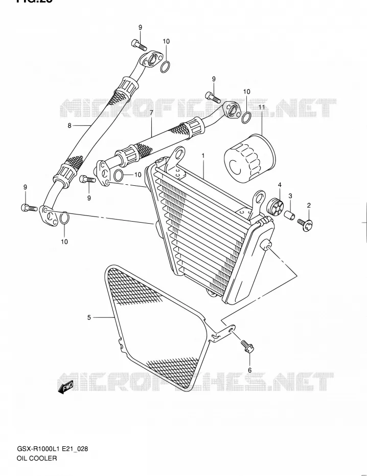 RADIATEUR D'HUILE Suzuki MOTO 1000 GSX-R 2011  GSX-R1000L1(E24)