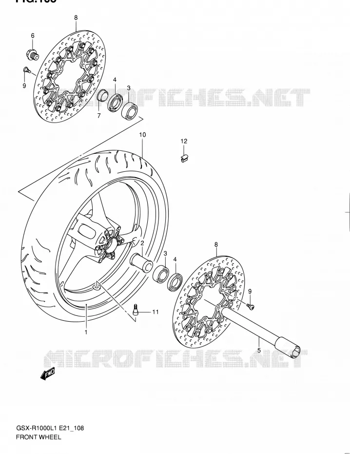 ROUE AVANT Suzuki MOTO 1000 GSX-R 2011  GSX-R1000L1(E24)