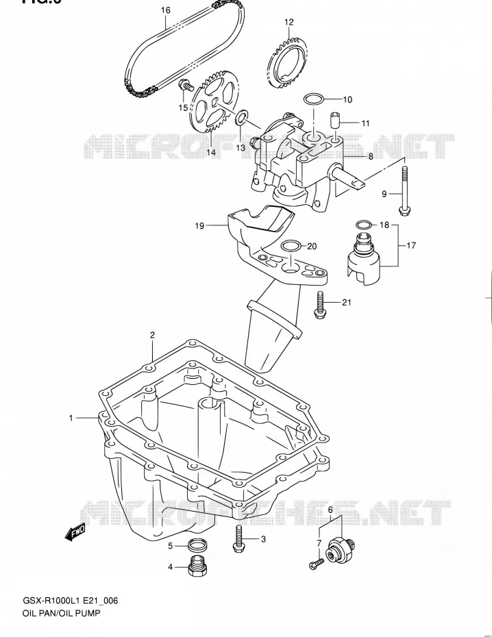 CARTER INFERIEUR - POMPE A HUILE Suzuki MOTO 1000 GSX-R 2011  GSX-R1000L1(E51)