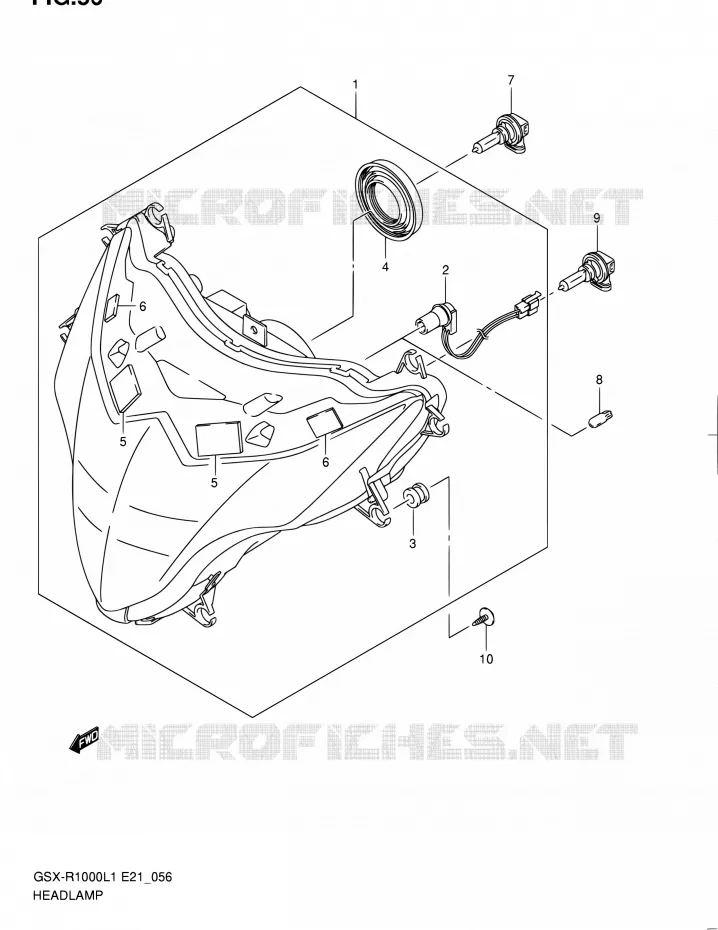 PHARE (GSX-R1000L1 E21) Suzuki MOTO 1000 GSX-R 2011  GSX-R1000L1(E51)